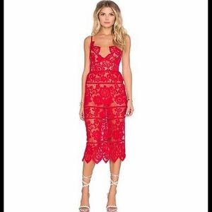 For Love and Lemons red lace dress